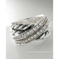 David Yurman pave diamond crossover ring